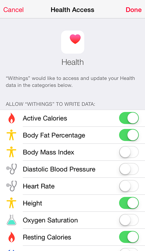 Withings Scale Apple Health